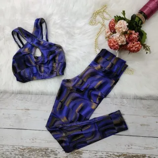 Calça + Top Fitness SUPLEX Conjunto 3em1 - ESTAMPADO *02