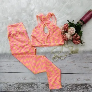 Calça + Top Fitness SUPLEX Conjunto 3em1 - ESTAMPADO *02