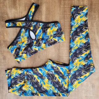 Conjunto Fitness Feminino Calça e Top para Academia - Estampa 04