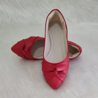 Confortável Sapatilha Casual Feminina Elegante Bico Fino - Do 34 ao 39 - ROSA FOSCO APLIQUE