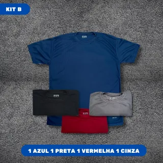 Camisetas Lisa Refletiva Dry Fit - Kit 4 Peças Academia Treino - KIT A