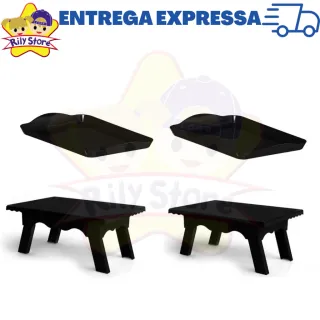 4 Peças Kit Festa: 2 Bandejas Pequenas + 2 Mesinhas Decorativas - Vermelho