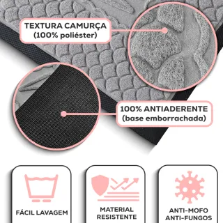 Tapete Capacho Emborrachado Bem Vindo - Kit 2 Unidades - Avelã