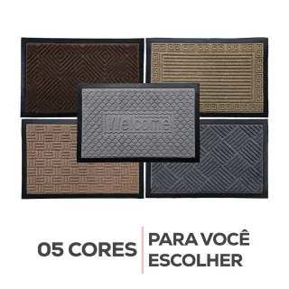 Tapete Capacho Emborrachado Bem Vindo - Kit 2 Unidades - Avelã