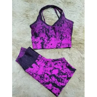 Top e Short Fitiness para Exercícios Físicos - Conjunto de Academia - Rosa