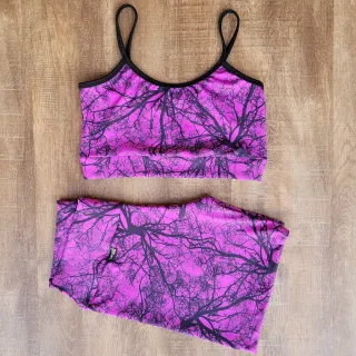 Conjunto de Academia Feminino: Top e Short Fitness - Estampa 05