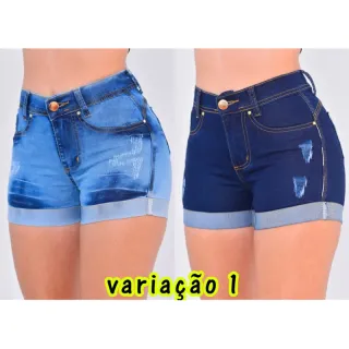 Kit com 2 bermudas femininas jeans
