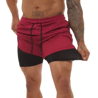 Proteção UV - KIT 2 Shorts Sport Fit Dry Fit Elastano Academia e Treino - 1 Azul 1 Branco