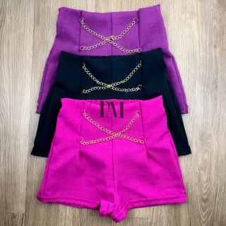 Alfaiataria feminino adulto, kit com 2 shorts - SORTIDOS