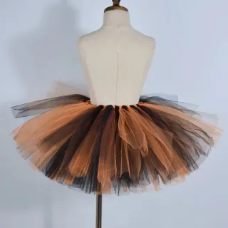 Fantasia de Halloween Cosplay: Saia de Tule para Fantasia - Preto e vermelho