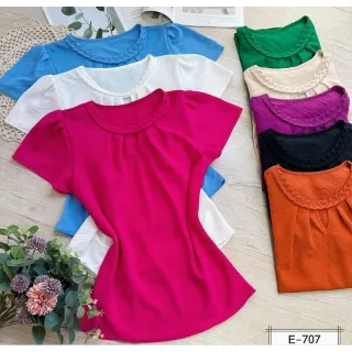 Blusa social feminina manga curta M G GG duna - Lilás