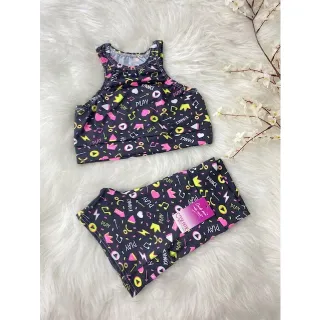 Top fitness sem bojo e conjunto short/bolso - Raryel - onça verde escuro