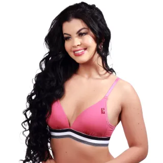 Alça regulável, sutiã de bojo soft sem aro em microfibra - Marinho