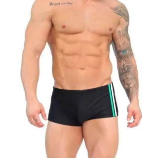 Lançamento Sunga Boxer Masculina Moda Praia Adulto - FAIXA AZUL
