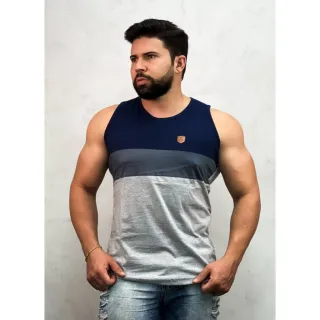 Preço de Fábrica - Camiseta Regata Masculina em Algodão Penteado Diversas Cores - Laranja