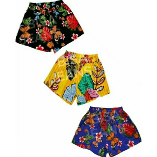 Shorts Feminino Estampado Pacote Com 3, Viscose e Viscolinho, Tamanhos P, M, G - GG