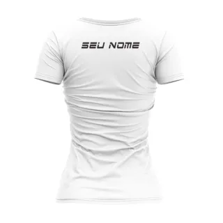 Personalize sua Camiseta Dry Fit Feminina Educação Física com seu nome - Azul