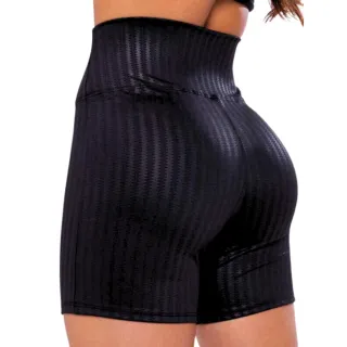 Short Preto Meia Coxa Cirrê Ikat Academia 3D - G1 - 44/46