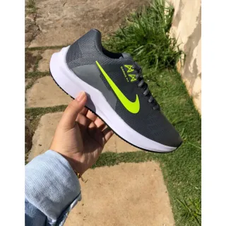 Tênis Esportivo Grafite Limão Masculino e Feminino - Academia, Corrida - grafite/limão