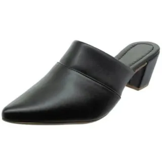 Mule Scarpin Bico Fino Salto Alto Grosso Luxo - Nude