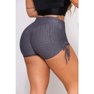 Short Feminino de Treino Premium 3D - Disfarça Celulites e Ajuste Academia Yoga - Azul bb