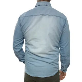 Camisa Original Lenda Urbana Jeans Claro Manga Longa Social Masculina - GG