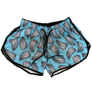 Promoção Short Feminino Estampado Moda Praia Florais Tactel - Verão Piscina - FEM-Preto HNK