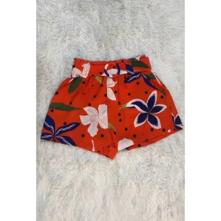 Estampada feminina verão: short crepinho com elastano - X217-AMARELO