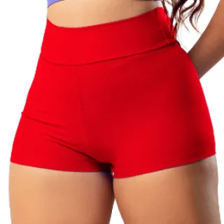 Cós Alto Short Feminino de Poliamida para Academia com Compressão - Vinho