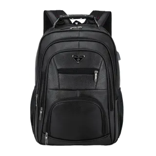 Mochila Executiva Grande em Couro PU Reforçada para Trabalho, Faculdade e Notebook RC-5013-5 - Preto