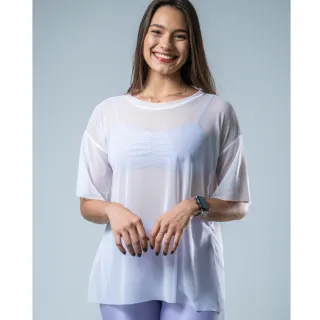 Fitness academia blusa tule - Branco