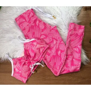 Top com bojo e conjunto de legging com cordinha perfeito para atividades físicas - Borboletas 🦋  top lateral