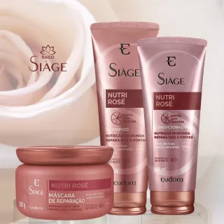 Eudora Kit Nutri Rosé - Shampoo, Condicionador e Máscara