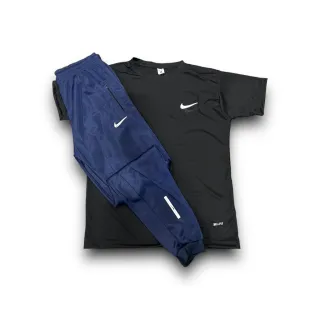 Promoção Conjunto Refletivo Dri-Fit: Calça e Camisa para Treino - calça azul + camisa branca