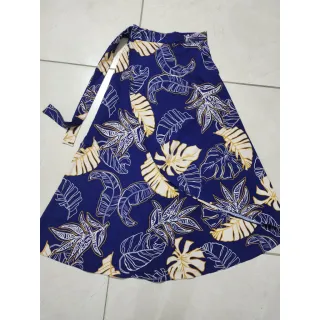 Amarração Estampa Floral Saia Longa Envelope Feminina Fenda - estampa 16