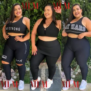 Calça Legging e Top Fitness PLUS SIZE GG e XG Conjunto Fit - REF 60