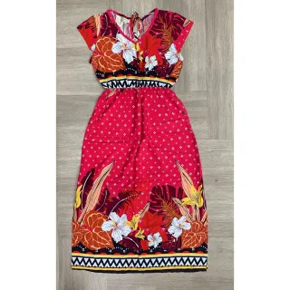 Moda Evangélica Vestido Estampado Manga Curta Viscose Fenda Lateral - estampa 15