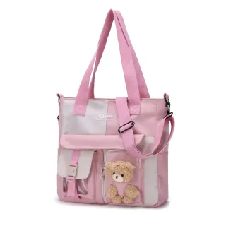 Bolsa Coreana/Japonesa Transversal com Ursinho + Ombro (8807/8808/8809/8810) - Rosa 🌸 (8809)
