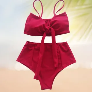 Biquíni feminino hot pants de laço cintura alta forrado e com bojo - unicórnio azul