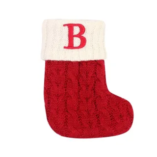 Pingentes de Natal Letras Vermelhas Floco de Neve Meias Árvore - C