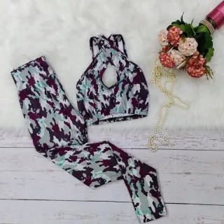 Roupas Femininas para Academia: Conjunto Fitness Legging e Top Suplex Animal Print - CONJ DAY 43