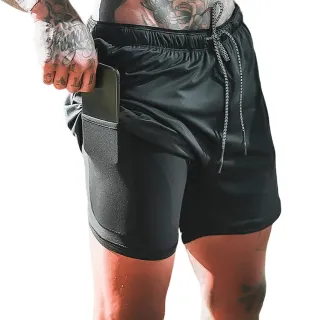 Caminhada Corrida MMA Fitness Academia Shorts Masculino 2 em 1