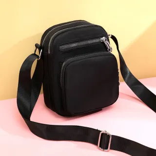 Promoção bolsa feminina transversal impermeável nylon passeio - rosa Y4382