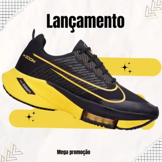 Lançamento Tênis Masculino Zoom Air Esportivo Academia - PRETO/LARANJA