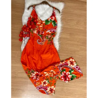 Coleção Verão Macacão Estampado Viscose Longo - Estampa 18