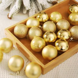Decoração Natalina: Kit com 12 Bolas de Natal Mista Lisa Fosca Glitter 5cm