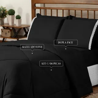 Edredom Dupla Face para Cama de Queen - Frio Inverno - Branco