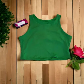 Regata Cropped Feminina Estampada e Lisa - Alça Larga em Suplex - Laranja