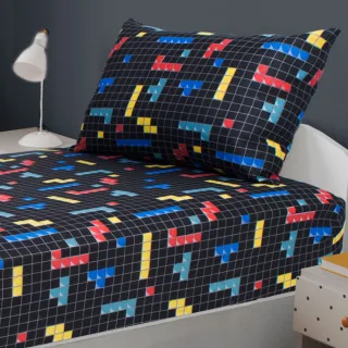 Lençol Infantil Solteiro em Malha com Elástico - Jogo de Cama Antialérgico - Algodão - Super Game