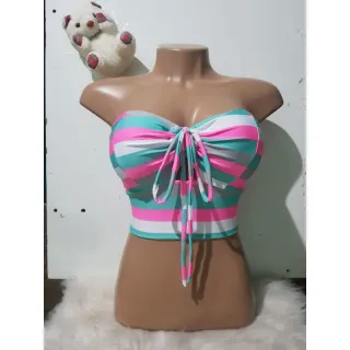 Suplex Cropped Top Feminino Tomara que Caia Com Bojo - Tamanho Único - Vermelho